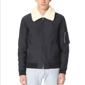 Men's Blue Manchester Shear Blousson Bomber Jacket